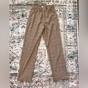 Brandy Melville Plaid Trouser Pant & Elastic Waistband- XS